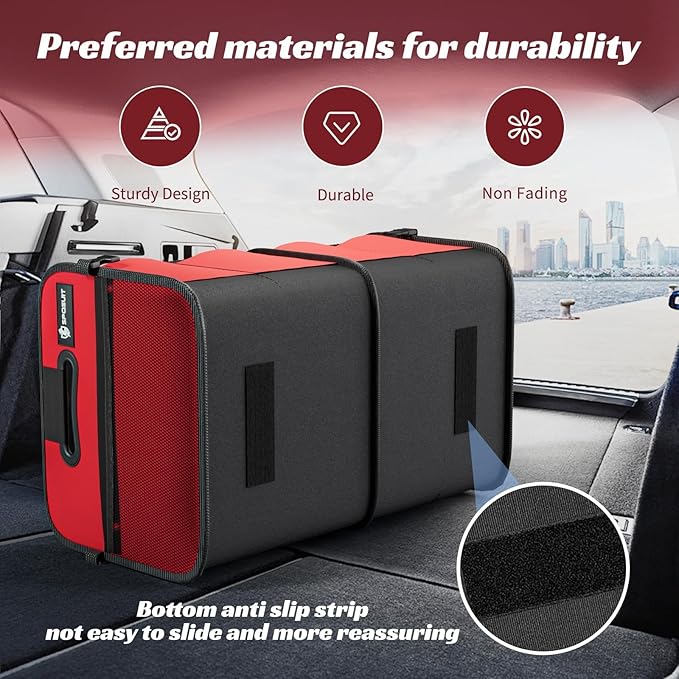 Sposuit Trunk Organizer for Car - 70L Collapsible Car Storage with 11 Pockets & Reinforced Handles, SUV Trunk Organizers for