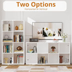 IROCNK Bookshelf, 8-Cube Storage Cube Shelf Organizer, Extra Thick Frame Horizontally & Vertically Reversible Bookcase with O