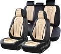 Coverado Car Seat Covers, Leather Seat Covers Full Set, Beige Seat Covers, Car Seat Cushion, Driver Car Seat Covers, Waterpro