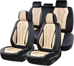 Coverado Car Seat Covers, Leather Seat Covers Full Set, Beige Seat Covers, Car Seat Cushion, Driver Car Seat Covers, Waterpro