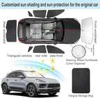 TINGLU Window Shades 8PCS for Porsche Macan 2014-2024 Accessories Car Side Full Windows Rear Triangular Windshield Sun Shade Sun UV Rays & Privacy Protection for Camping,Napping,and Relaxing
