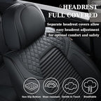 Coverado Car Seat Covers Full Set, Leather Seat Covers for Cars, Waterproof Front and Rear Automotive Seat Cover Car Accessor