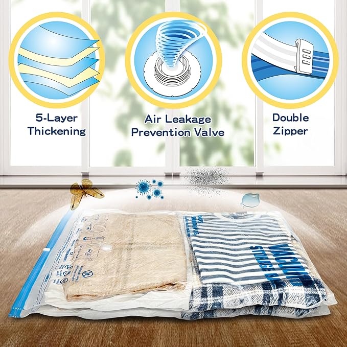 XXL Jumbo Vacuum Storage Bags, 47''X35'' Extra Large Space Bags for Blanket, Bedding, Comforters (6-XXL)
