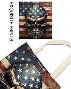 Car Trash Can, Durable Hanging Car Trash Garbage Bag, Cute Automotive Garbage Cans Organizer, American Flag Skull Print