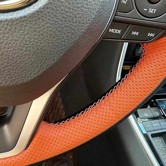 MEWANT Hand Sewn Steering Wheel Cover for Toyota Camry 2018-2019/Toyota Avalon 2019/Toyota Corolla 2019-2020/Toyota RAV4 2019 Steering Wheel Accessories