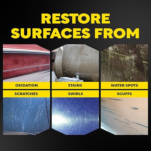 Meguiar's M4916 Marine/RV Heavy Duty Oxidation Remover, Oxidation, Water Spot, Stain, and Boat Scratch Remover for Vehicles with Gel Coat and Fiberglass Surfaces, 16 Oz - Packaging may vary