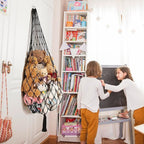 Amdermi Stuffed Animal Hammock Corner Hanging Net for Stuffy Animal Storage Macrame Toy Display Plushie Toy Holder-Perfect fo