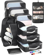 ALL INCLUDED 10 Set Durable Packing Cubes for Suitcases,OlarHike Essentials for Travel,UPGRADED Anti-Tear Stitching, NEW Impr