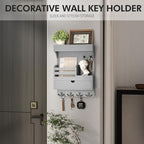 Rebee Vision Wooden Key Holder Wall Mount with Drawer Organizer – Modern Mail and Key Organizer for Wall Featuring 6 Robust H