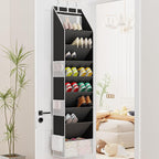 Criusia Shoe Organizer, Over the Door Shoe Organizer for Closet, Hanging Closet Shoe Storage with Large Deep Pockets, Holds S