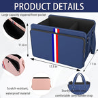 Homeve Trunk Organizer for Car, Waterproof Collapsible 3 Compartments Car Organizer, Foldable Storage for Car Accessories, Too