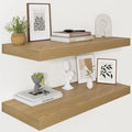 Vivelove 12 Inch Deep Floating Shelves 30 inch Long, 2 Inch Thick Wall Shelves with Invisible Brackets, Shelf for Bedroom Bat