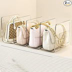 Gisipameis Acrylic Purse Organizer for Closet, 8-Slot Bag & Purse Organizer, No Assembly, Clear Handbag Storage Shelf .for Sh