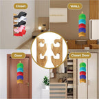 2 Pack Acacia Wood Hat Organizer for Wall – Vertical Baseball Cap Display Rack with 3 Hanging Options, Hat Holder with Adhesi