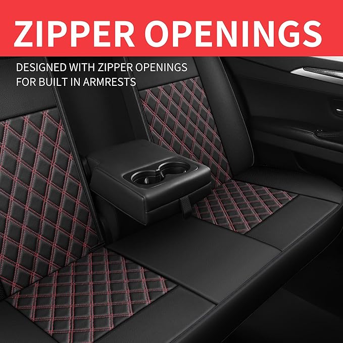Car Seat Covers Full Set, Breathable and Waterproof Napa Leather Car Seat Cover, Interior Universal Fit for Cars, Sedans, SUV