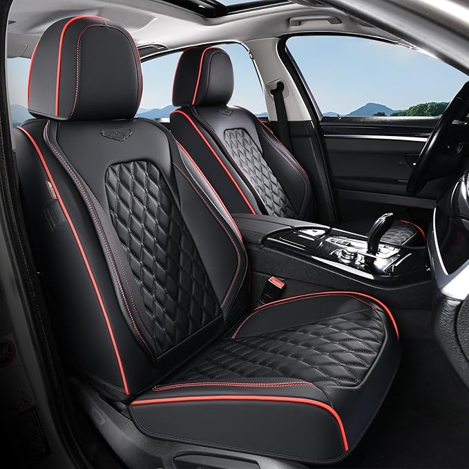 Coverado Front Seat Covers, Wear-Resistant Stain-Proof Cushions, Universal Fit for Most Vehicles, Waterproof Car Seat Protect