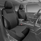 CAR PASS Emboss Tyre Front Seat Covers, Universal Fit Elastic Breath Premium Cloth seat Covers Front Seats only for Truck SUV