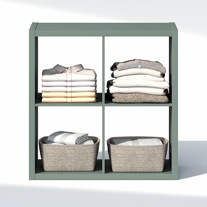 Furinno Cubic Closet Organizers and Storage, 4-Cube Closet Organizer, Open Shelf Closet Storage, Extra Thick Frame for Wardro