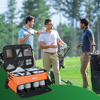 ANILD Golf Trunk Organizer, 2 Layer Golf Storage Case with Separate Ventilated Compartment for 2 Pair Shoes, for Balls, Tees,