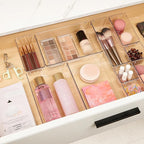 Vtopmart 10 Pcs Makeup Drawer Organizer Bins Set, 4 Size Plastic Makeup and Vanity Organizer Trays, Clear Acrylic Vanity Stor