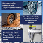 NEOCHIAEVO Auto Tightening Snow Chains Tire Chains, 4.6mm Diameter, 1-Minute Quick Install, Universal Fit for Car/SUV/Pickup 