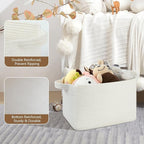 OIASKET Storage Baskets for Organizing, Woven Baskets for Shelves, Rectangle Decorative Organizer for Storage Clothes, Toy, B