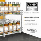 LYNK PROFESSIONAL® Pull Out Spice Organization for Cabinets - 10-3/8 inch Wide – Spice Rack for Inside Cabinets, Slide Out Sp