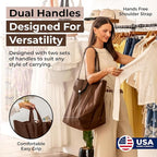 VeraMia Canvas Grocery Bag 3pc XL Set with Real Pockets, Long Shoulder Strap and Short Handle. Heavy Duty, Foldable, Washable