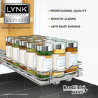 LYNK PROFESSIONAL® Pull Out Spice Organization for Cabinets - 6-3/8 inch Wide – Spice Rack for Inside Cabinets, Slide Out Spi