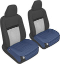 Motor Trend Seat Covers for Cars Trucks SUV, Faux Leather 2-Pack Blue Padded Car Seat Covers with Storage Pockets, Premium In