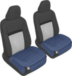 Motor Trend Seat Covers for Cars Trucks SUV, Faux Leather 2-Pack Blue Padded Car Seat Covers with Storage Pockets, Premium In