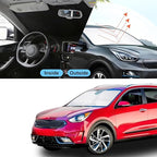 Front Windshield Sun Shade Foldable Car Front Window Sun Shade Windshield Shade Custom Fit for 2017-2022 Kia NIRO Block UV Rays Car Accessories Heat Keep Cooler