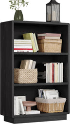 ChooChoo 3-Tier Bookcase, Wooden Bookshelf, Farmhouse Bookshelf with Open Storage, Tall Bookcase for Bedroom and Home Office,