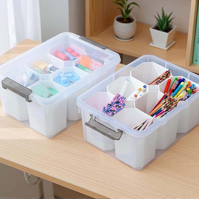 Citylife 17 QT Plastic Storage Bins Clear Storage Box with Lids Multipurpose Stackable Storage Containers for Organizing Tool