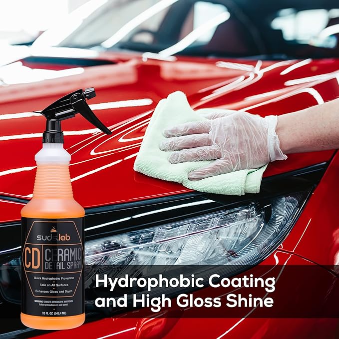 Suds Lab CD Ceramic Detail Spray, Wax Preserving Detailing Cleaner, Easy Surface Prep, Remove Dirt Dust And Oil, Water Repell