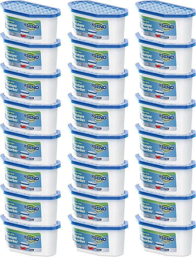 Moisture Absorbers, 24 Pack, Compact Dehumidifier for Closet, Efficient Humidity Absorber Boxes, Moisture Absorber for