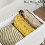 HOOBRO Toy Box, Retro Wooden Look Storage Chest with Safety Hinge, Entryway Storage Bench Supports 220 lb, 39.4 x 15.7 x 18.9