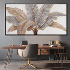 CHUDANHAO Botanical Wall Art Vintage Pictures Wall Decor Grey and Gold Photo Prints Line Wall Hangings 24"x48" Canvas Decorat
