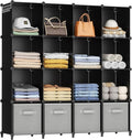 HOMIDEC Closet Organizers and Storage, 16 Cube Storage Organizer, Closet Organizer Bookshelf Cubes Shelves for Clothes, Bedro