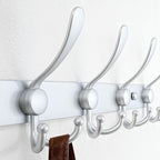 Dseap Coat Rack Wall Mount - 38” Long 10-Tri-Hooks Heavy Duty Coat Hanger Rail Wall Hooks for Hanging Coats Hats Clothing Clo