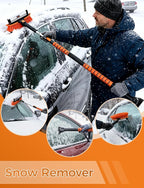 57" Extendable Ice Scrapers for Car Windshield 2-in-1 Snow Brush for Car Snow Scraper for Car Snow Scraper and Drush with Ergonomic Foam Grip for Cars, Trucks, SUVs with 360� Pivoting Brush Head