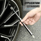 MEANLIN MEASURE Silver Double Straight Type Tire Pressure Gauge，Dual Head Air Pressure Gauge 10Pcs，Pressure Range 10-150 Psi(Suitable for Trucks, etc.