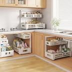 2 Pack 19IN-Depth Under Sink Organizer,Pull Out Cabinet Organizer With Smooth Cylindrical Rail,Metal Slide Out Drawer for Kit