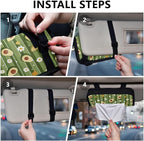 Car Tissue Holder Car Visor Organizer Tissue Box Holder for Car Sun Visor Organizer with Car Vehicle Accessories Essentials Interior for Women Men Green Striped Halved Avocados Daisy
