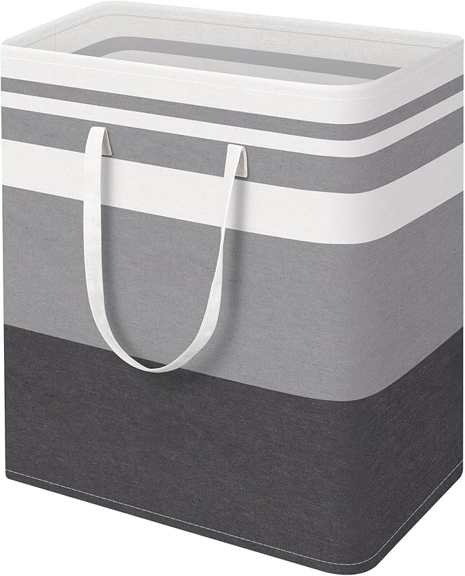 HomeHacks Large Laundry Basket, Waterproof, Freestanding Laundry Hamper, Collapsible Tall Clothes Hamper with Extended Handle