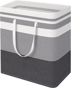 HomeHacks Large Laundry Basket, Waterproof, Freestanding Laundry Hamper, Collapsible Tall Clothes Hamper with Extended Handle