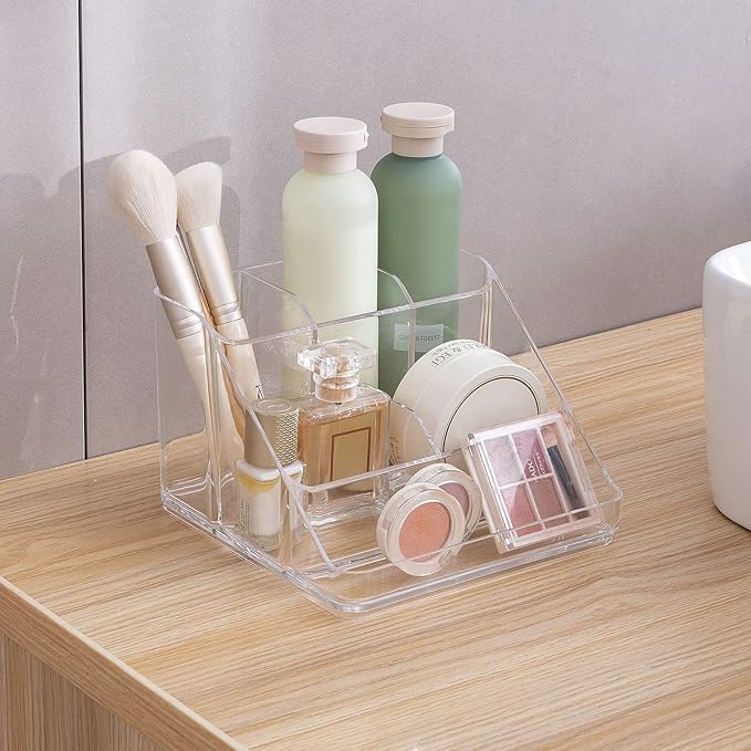 Ettori APLOP Makeup Organizer Tray, 6-Compartment Vanity Makeup Organizer for Jewelry, Hair Accessories, Bathroom Counter or 
