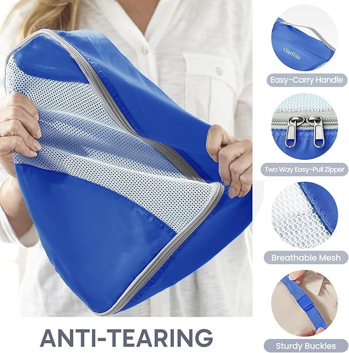 10 Set Packing Cubes for Travel, Gifts for Women Mom,Anti-Tearing Suitcase Organizer for Luggage with Shoe & Hanging Toiletry