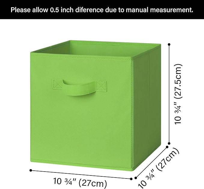 GRANNY SAYS 11 Inch Cube Storage Bins, Colorful Cube Storage Organizer, Fabric Storage Bins, Storage Cubes for Shelves, Close