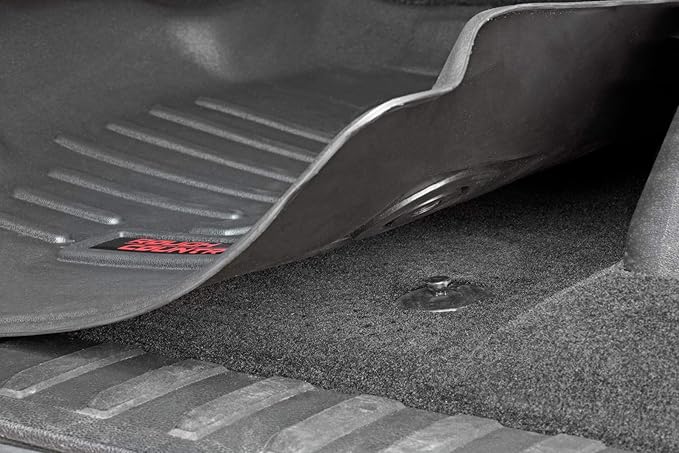 Rough Country All Weather Floor Mats for Nissan Titan Crew Cab (2004-2015) - Non-Slip Waterproof Flexible Floor Mat, Front & Rear Set